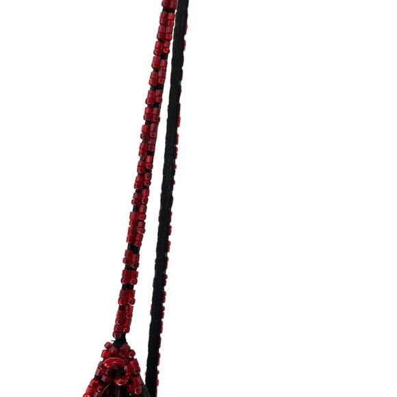 Zola Evening Red Sequin Beaded Fringe Hem Cocktail Evening Party Dress 8P petite - Picture 4 of 8